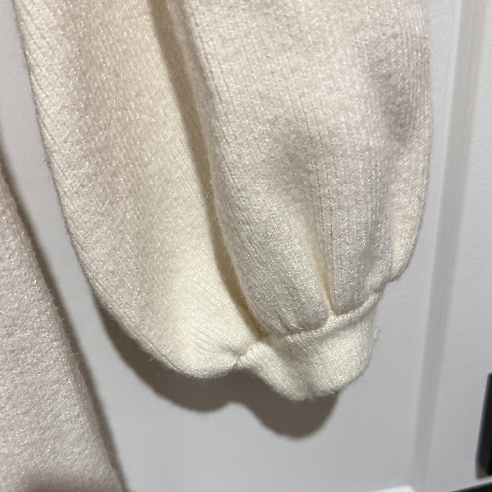 Ivory Knit Wrap-Style Mini Dress - Picture 4 of 5